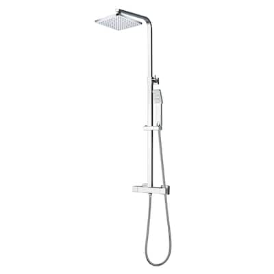 Eviva Liri Chrome Thermostatic Square Shower Column