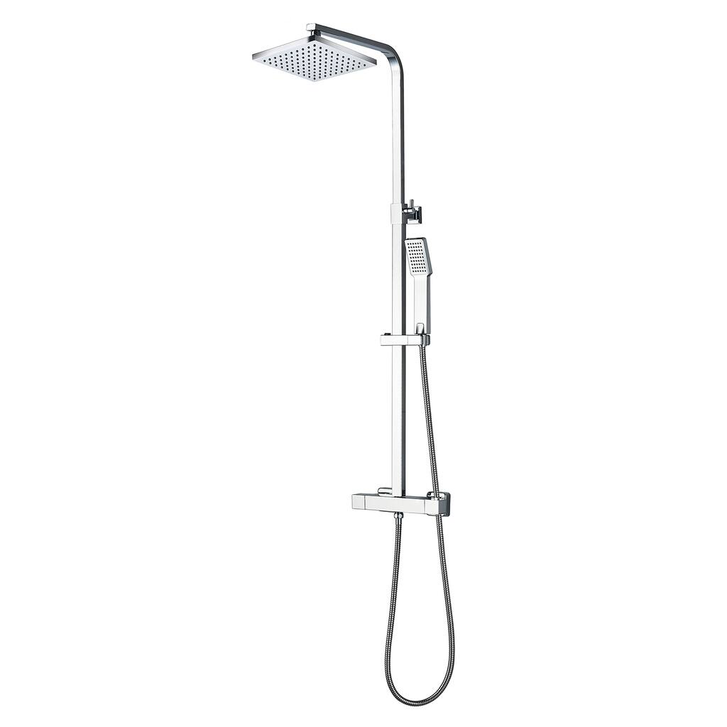 Eviva Liri Chrome Thermostatic Square Shower Column
