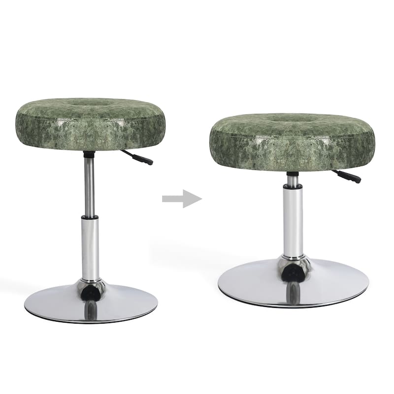 Adeco Makeup Vanity Stool Chair Round Ottoman Swivel Adjustable