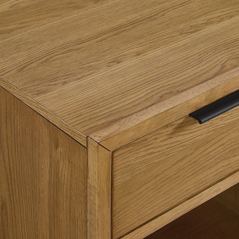 Newport 1-Drawer Wood Nightstand, Natural Oak