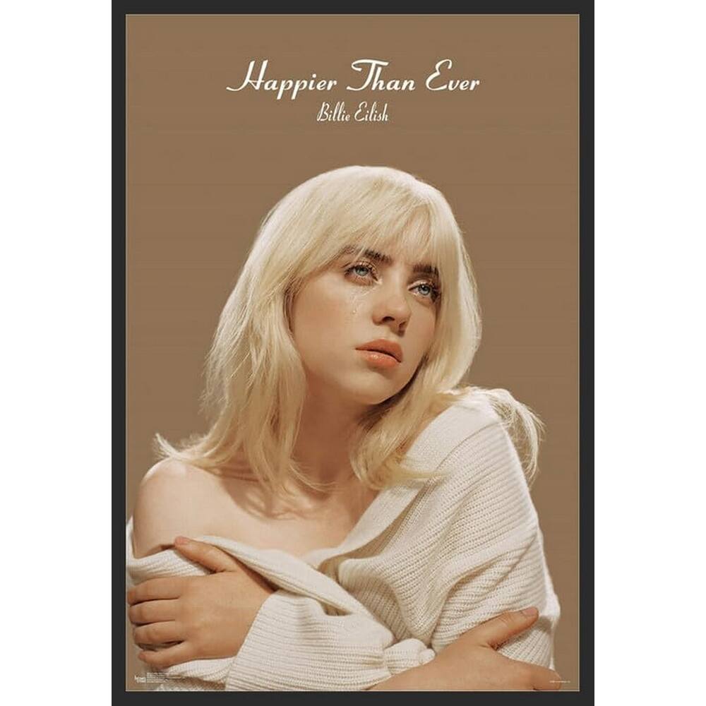 Happier Than Ever by Musician Billie Eilish Framed Poster - 24 x 36 Inch