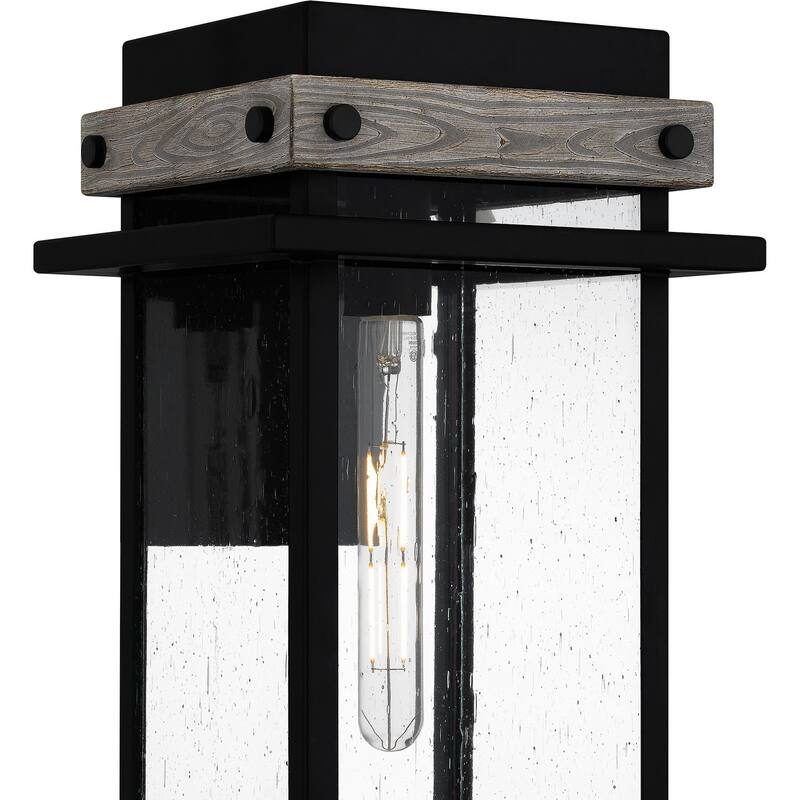 Matte Black One Light Outdoor Wall Mount from the Strader Collection