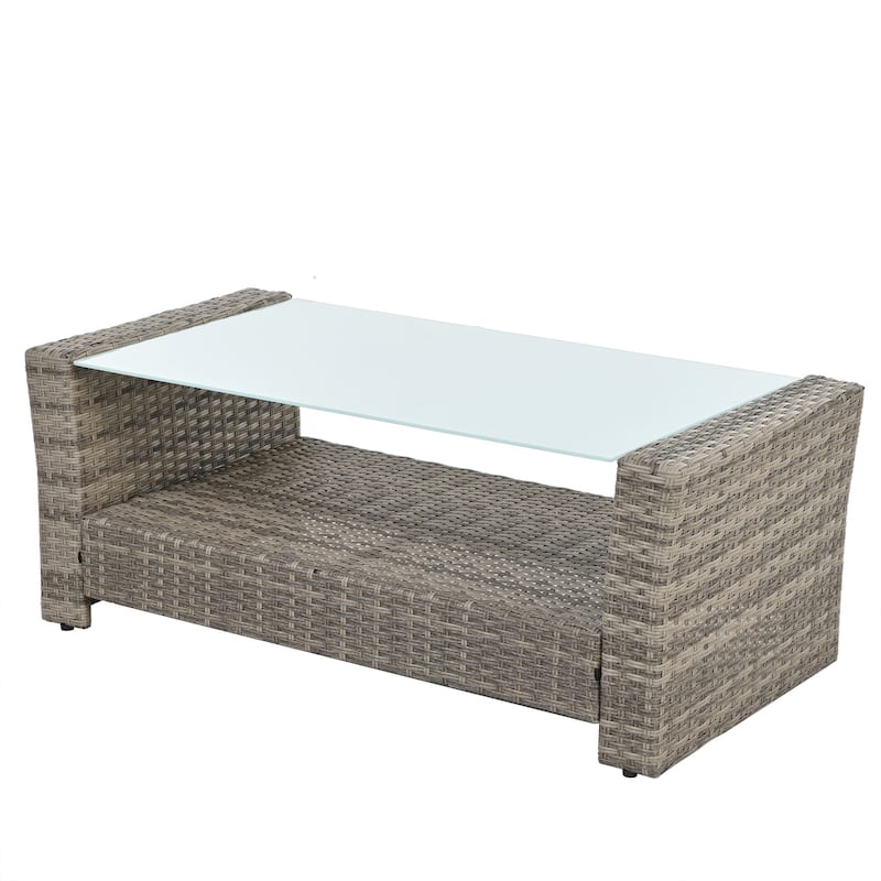 Outdoor Wicker Weaving Conversation Combo Set of 6