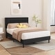 preview thumbnail 55 of 59, alazyhome Upholstered Platform Bed Frame with Button Tufting Headboard