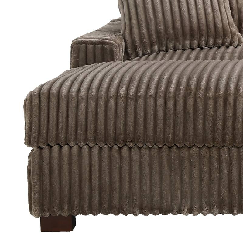 Plush Corduroy Modular Sectional Sofa Comfy Couch