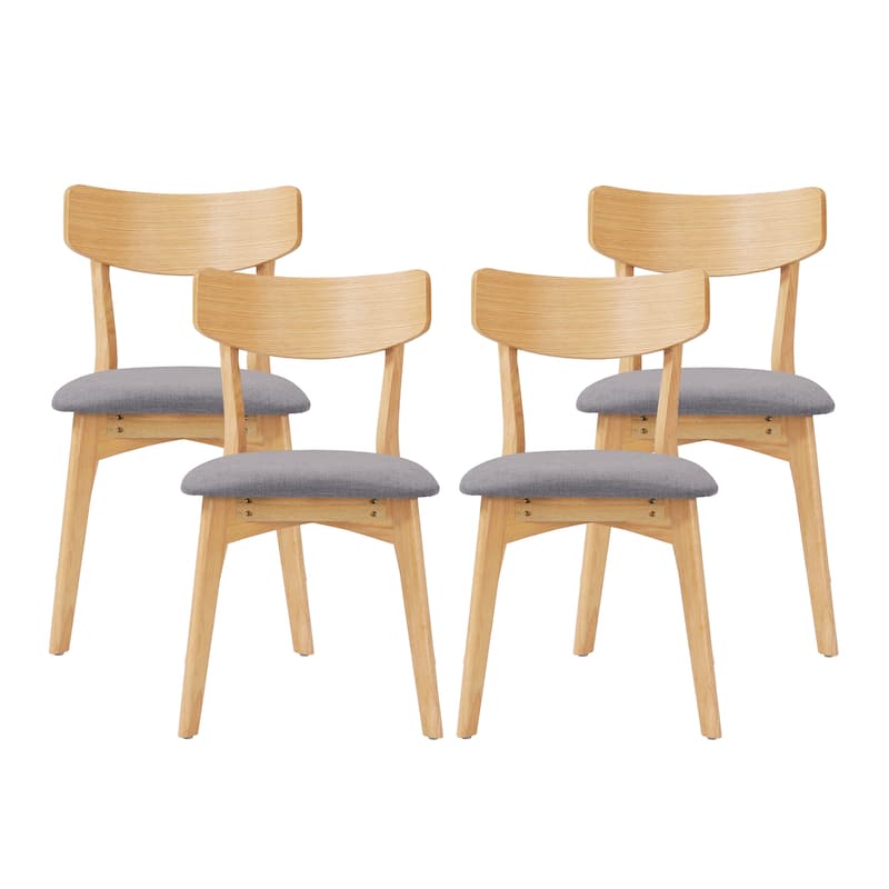Chazz Mid-Century Modern Upholstered Rubberwood Dining Chairs (Set of 2/4) by Christopher Knight Home