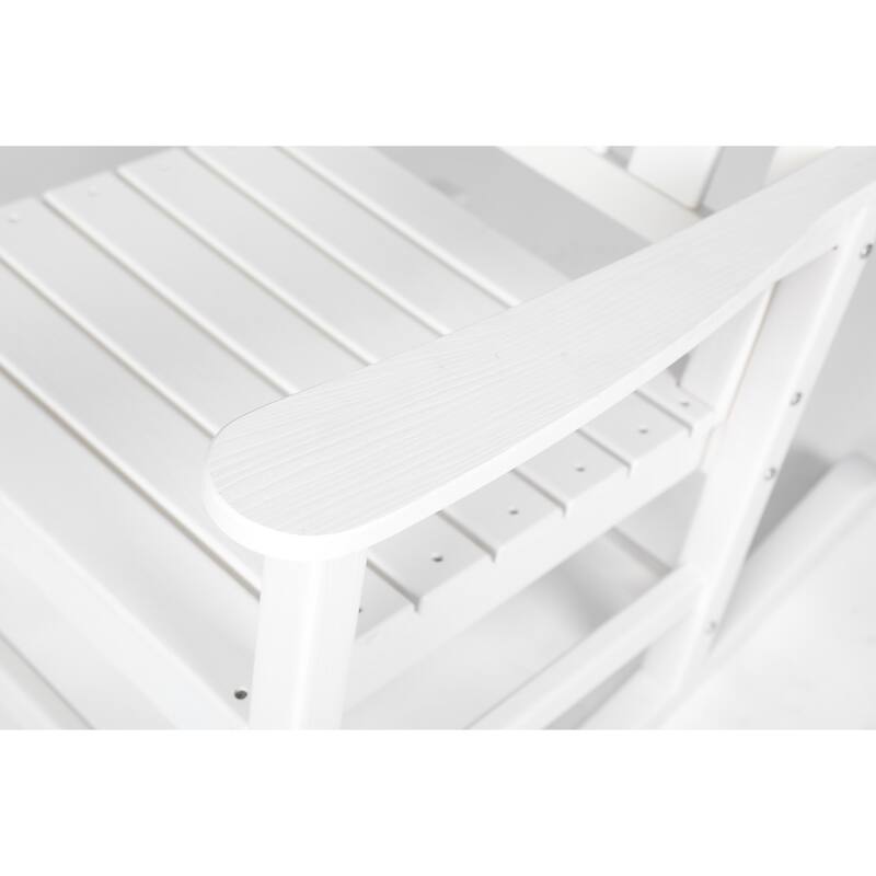 All Weather Rocking Chair Set with Side Table, 3-Piece Rocking Chair Set with Wood-Texture,(includes 2 Rocking Chairs an