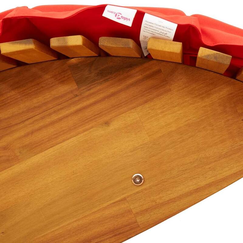 vidaXL Rocking Sun Lounger with Cushion Solid Wood Acacia - 60.6 x 23.6 x 29.1
