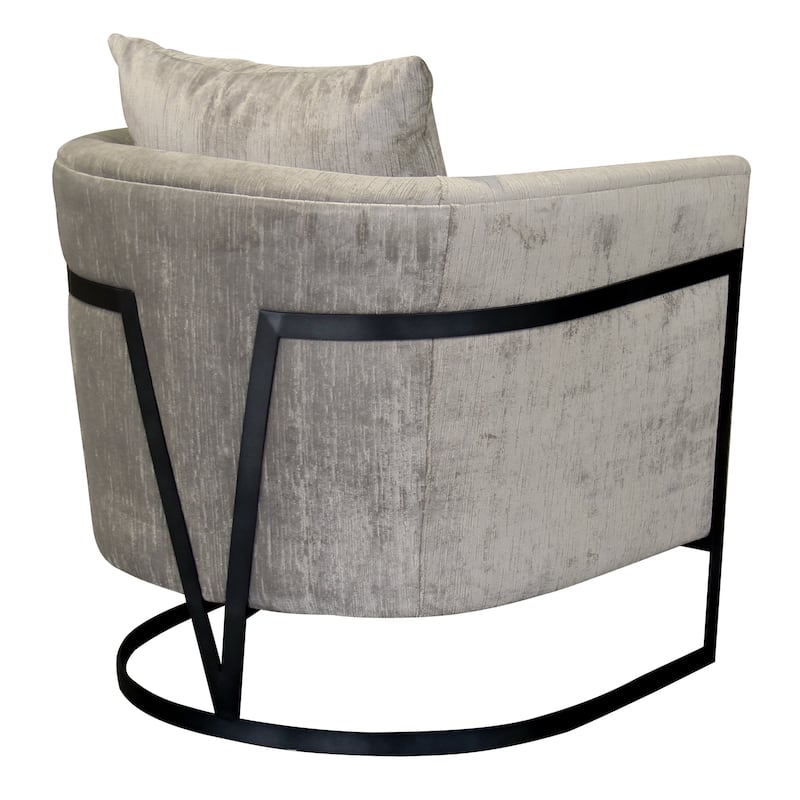 Armen Living Grey or Beige Swan Living Room Accent Chair