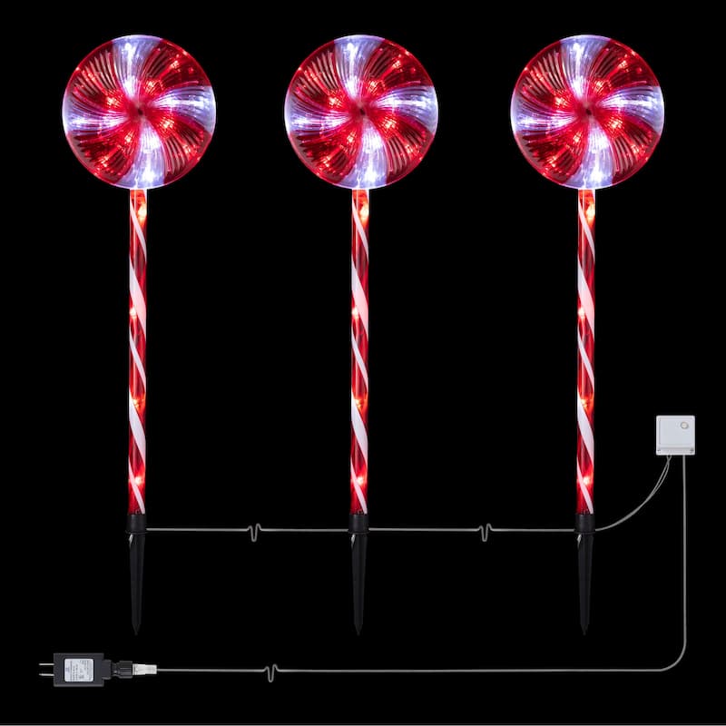 Alpine Corporation Holiday Décor Garden Stake with LED Lights, Multi-Pack