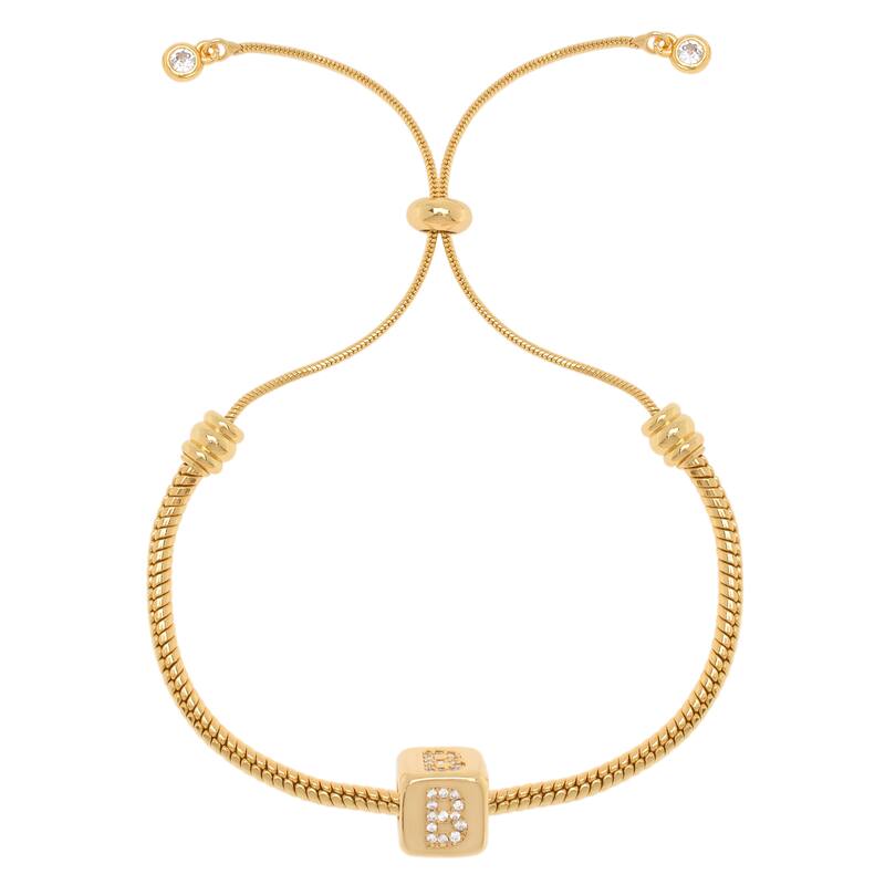Victoria Townsend Gold Plated Initial Adjustable Bracelet - B