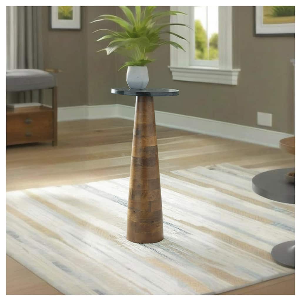 Signature Design by Ashley Quinndon Brown/Black Accent Table - 10.13" W x 10.13" D x 23" H