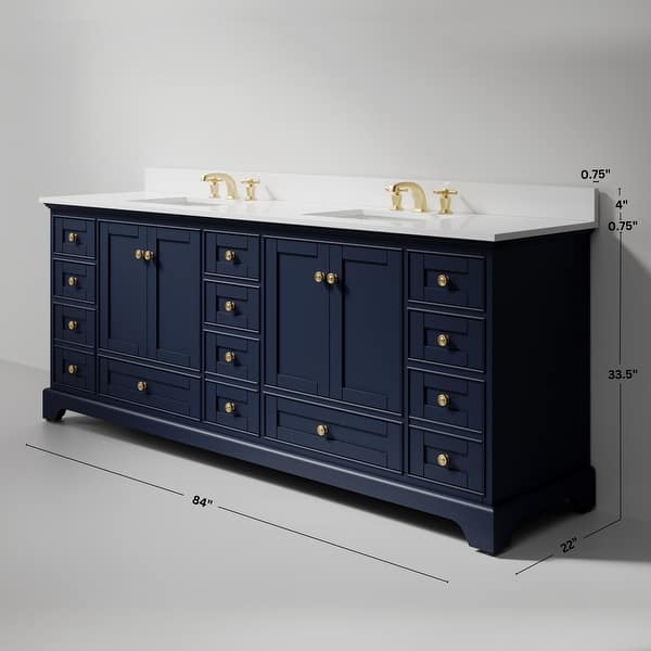 dimension image slide 7 of 25, Ancerre Designs Audrey Bathroom Vanity Set