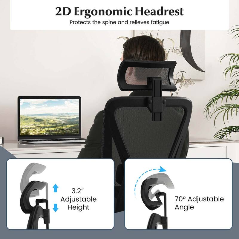 Costway Ergonomic Office Chair with Adjustable Lumbar Support Tilting - See Details