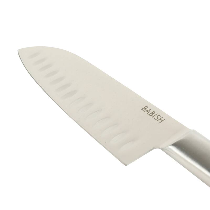 Babish High Carbon 1.4116 German Steel Full Tang 6.5-Inch Santoku Knife - for Chopping, Slicing, Dicing & Precision Prep