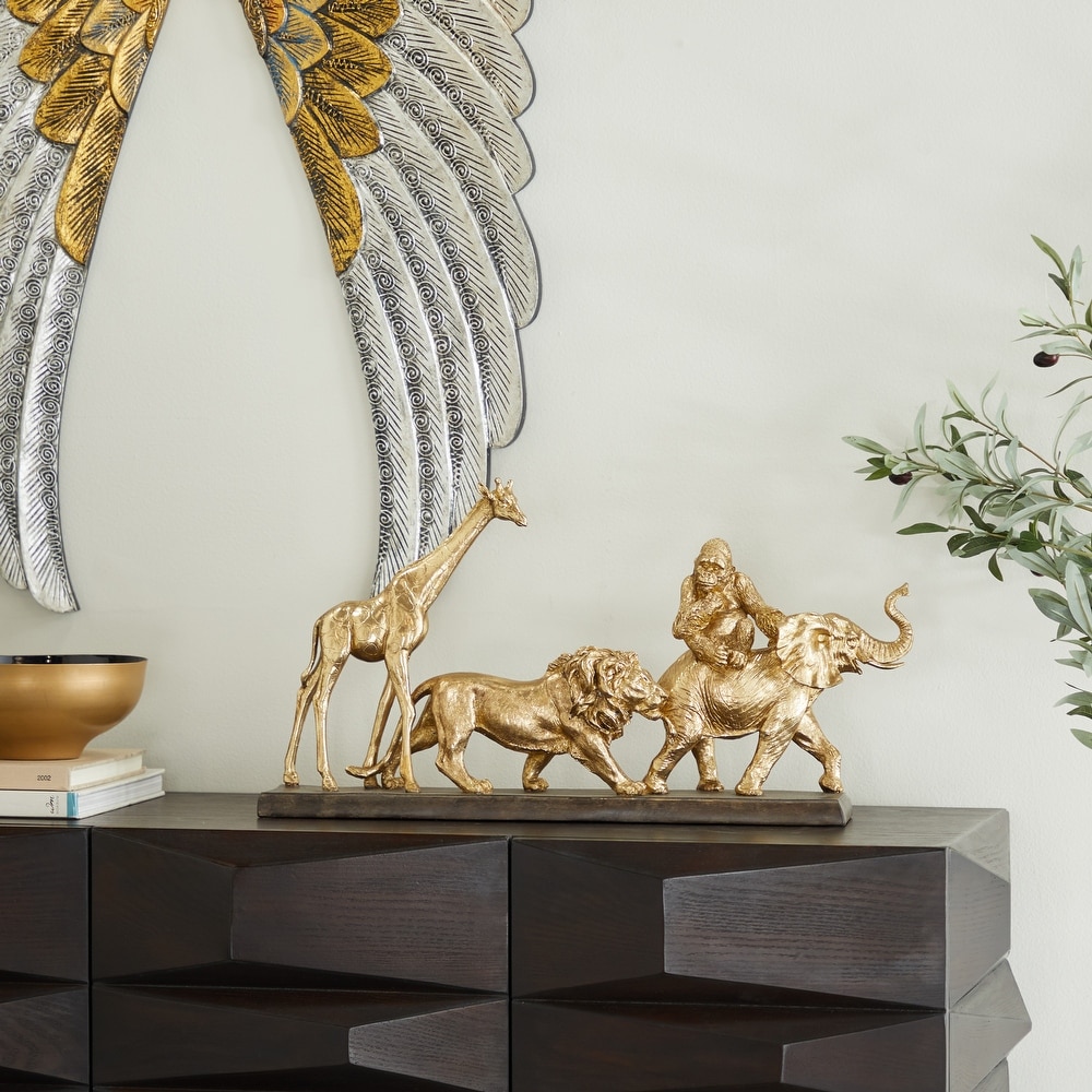 Gold Polystone Gorilla Sculpture - 11 x 9 x 15 - On Sale - Bed Bath &  Beyond - 32162212