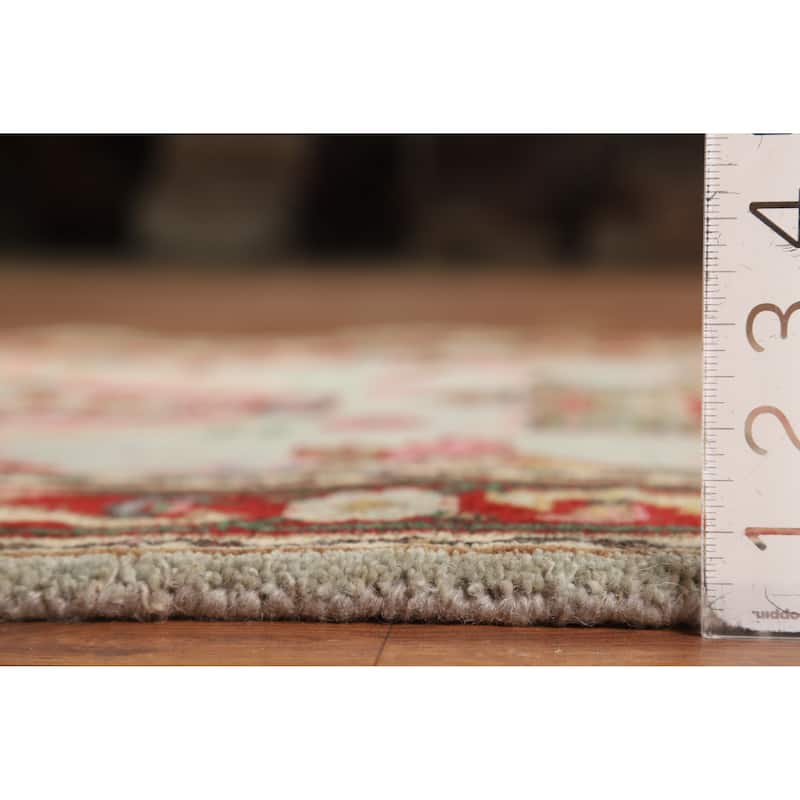 Hand Knotted Oriental 100% Wool Carpet Transitional Geometric Green Khotan Area Rug - 5' 1'' X 3' 1''