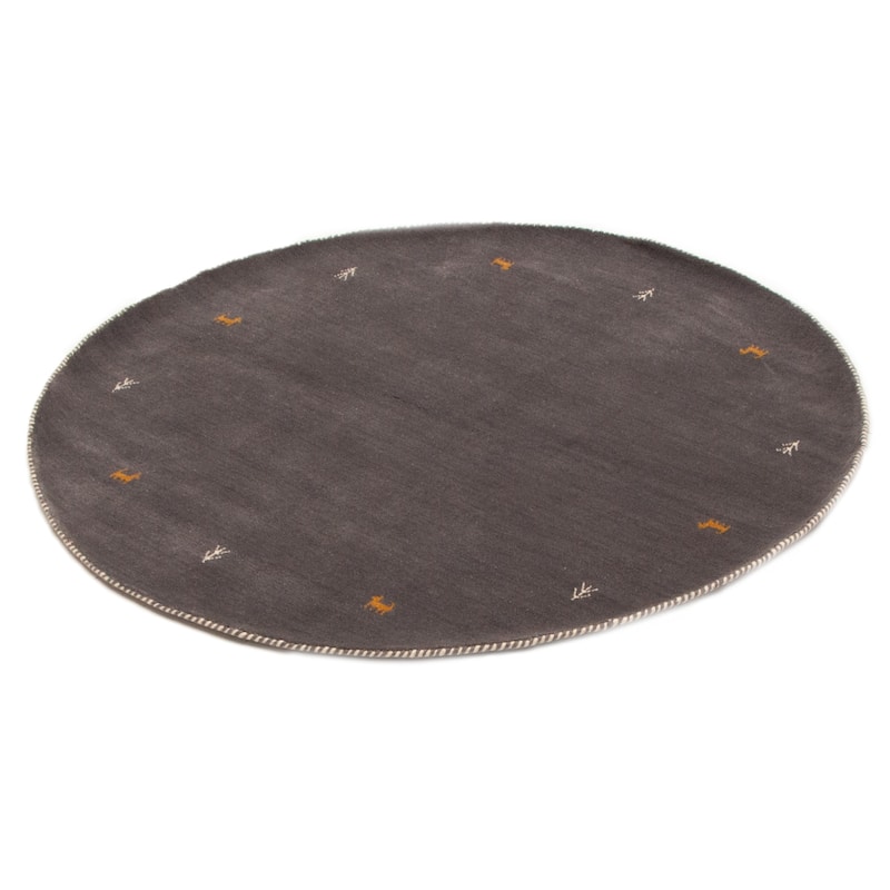 Kashkuli Gabbeh Grey Rug 4'8" x 4'8" - 4'8 x 4'8