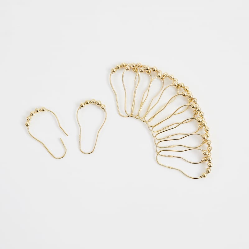 HomeRoots 72" White And Gold Abstract Shower Curtain