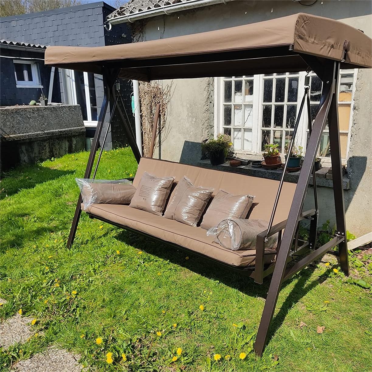 Purple leaf 3 seat swing hot sale