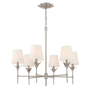 Broche 6 Light Antique Silver Chandelier
