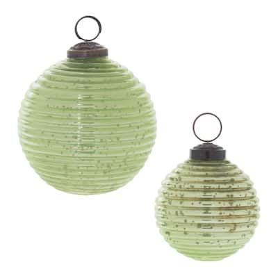 Ribbed Mercury Glass Ball Ornament (Set of 6) - N/A