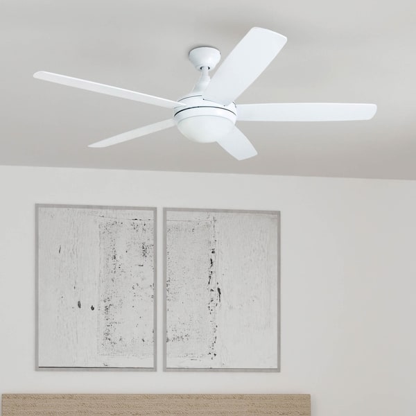 slide 2 of 32, Copper Grove Mills 52-inch Modern White LED Ceiling Fan with Remote 52-inch - White - Hardwired