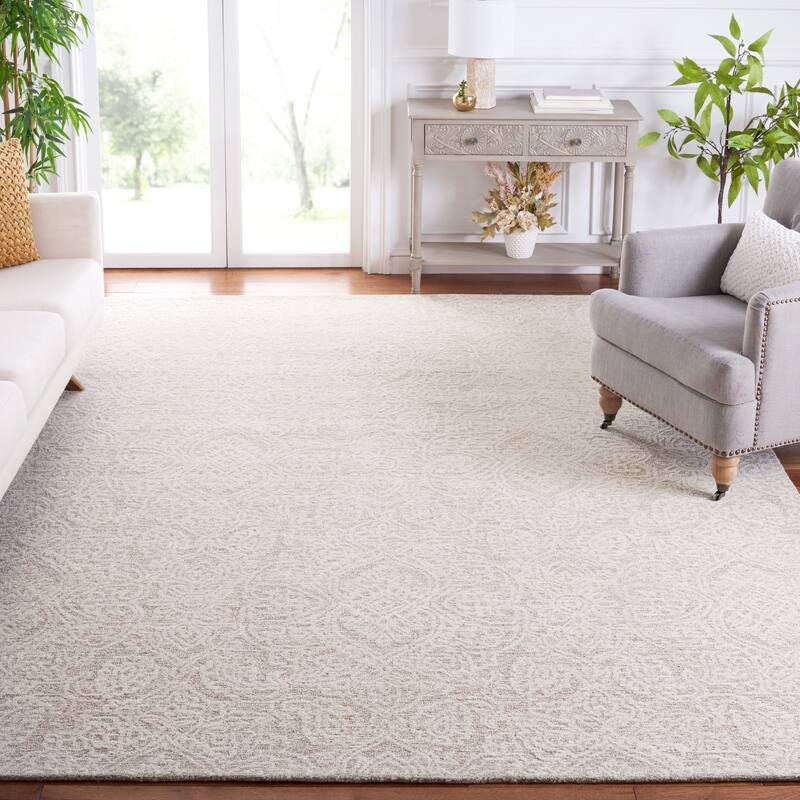 SAFAVIEH Handmade Metro Lorenzina French Country Wool Rug - 11' x 15' - Natural/Ivory - Rectangle