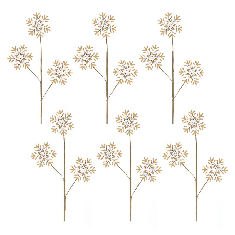 Set of 6 Wooden Snowflake Christmas Artificial Sprays 29" - Brown