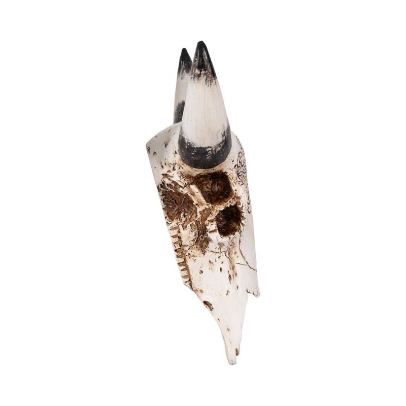 Sagebrook Home Bull Skull With Succulents, Multi, Novelty