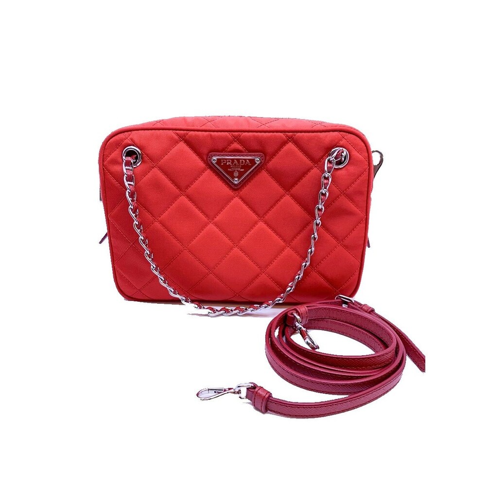 prada red handbag