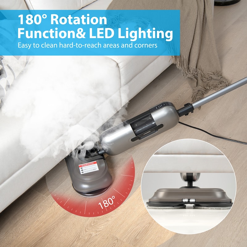 Costway Steam Mop Electric Cleaner Steamer w/ LED Headlights for - See Details