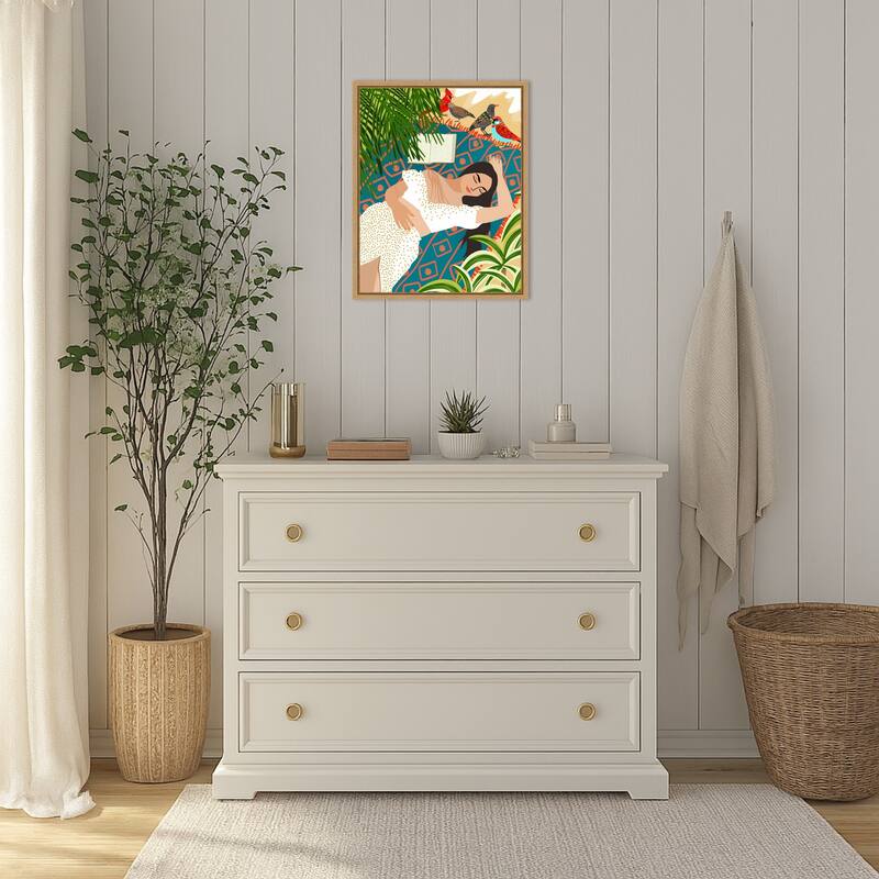 Beach. Read. Sleep. Repeat. by Uma Gokhale (16 x 20 in.), Framed Canvas Wall Art Print