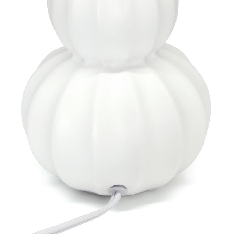 Double Gourd Ceramic Table Lamp with Fabric Shade - 6 x 6 x 13 in. (L x W x H)