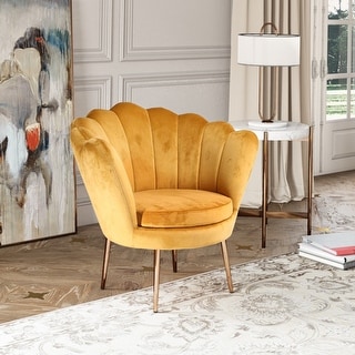 Modrest Balina Transitional Yellow & Gold Accent Chair