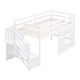 preview thumbnail 7 of 18, Twin Size Loft Bed with Storage Staircase and Window,Sturdy Wood Frame,White