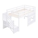 preview thumbnail 9 of 26, Twin Size Wood Loft Bed with Storage Staircase and Window,Sweden Style