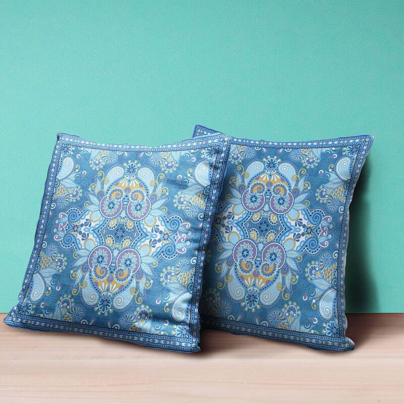 Amrita Sen Floral Paisley Indoor Outdoor Pillow Zip