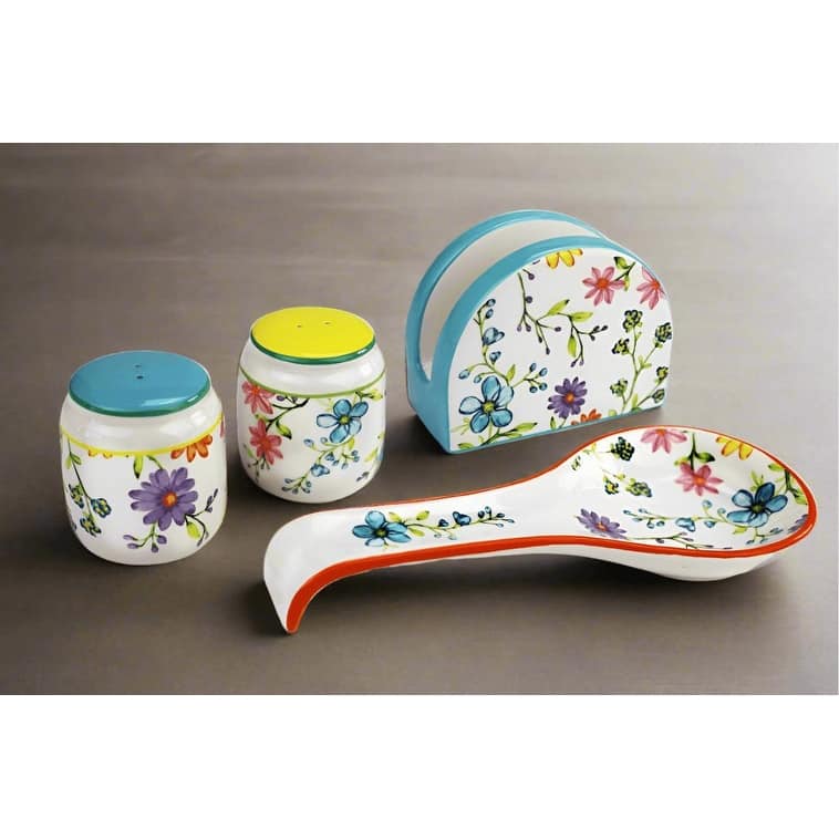 Euro Ceramica Zanzibar 4 Piece Accessory Set