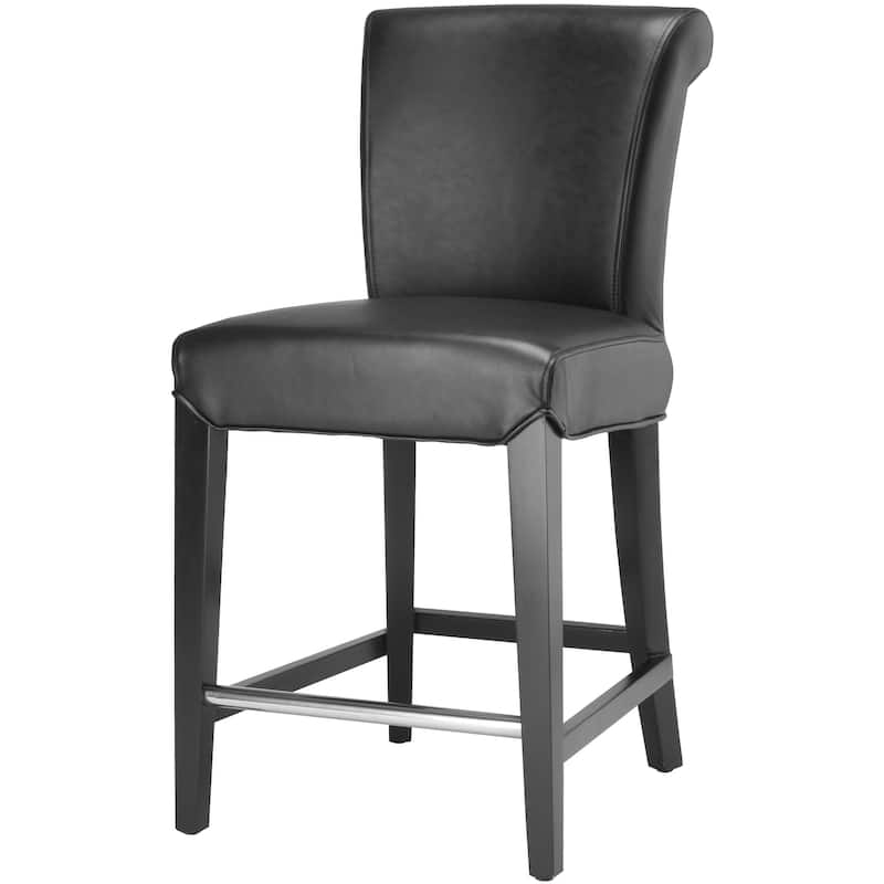 SAFAVIEH Jenelle Black Faux Leather 23-inch Counter Stool - 18.7" W x 23" D x 36.4" H - 19Wx23Dx36H