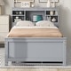 preview thumbnail 17 of 26, Twin Size Platform Kids Bed Frame with Storage Headboard, USB, Twin Size Trundle and 3-Drawers for Bedroom, White