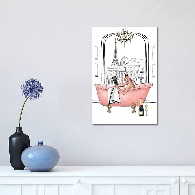 iCanvas "Relax In Bathroom In Paris" by LaLana Arts Canvas Print - 18x12x1.5
