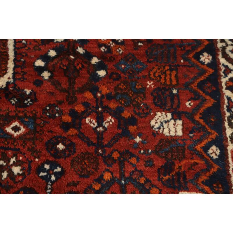 Hand Knotted Oriental 100% Wool Carpet Traditional Tribal Oranges & Rust Shiraz Area Rug - 10' 5'' X 7' 3''