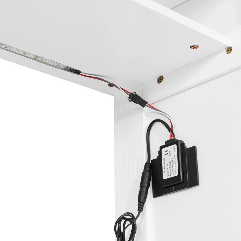 Twin Size Wood Platform Bed with Built-in Desk, Wardrobe, Cabinets & Drawers