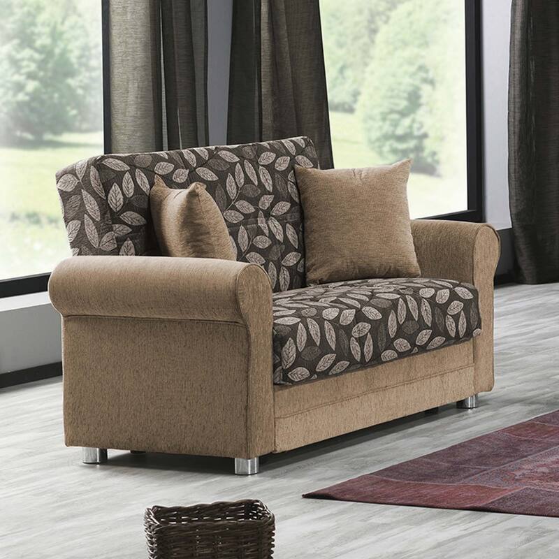 Collection Upholstered Convertible Loveseat With Storage