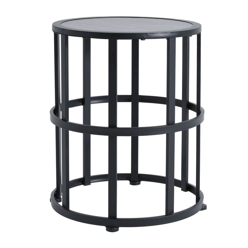 Christopher Knight Home - Lior Iron Frame Outdoor Rocking Chair Set with Cushions and Ceramic Tile Side Table for Garden/Porch