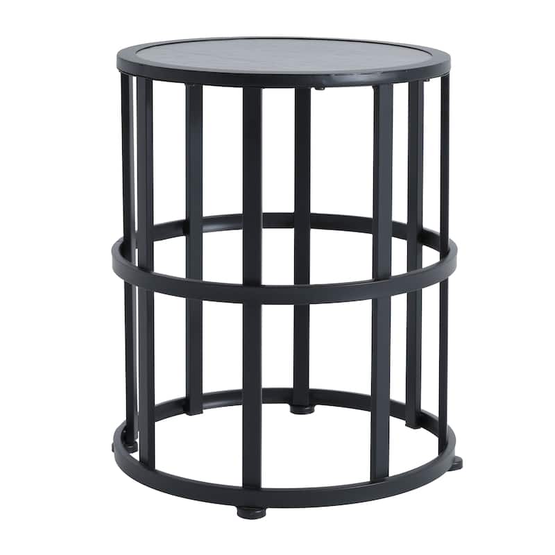 Christopher Knight Home - Soli Outdoor Acacia Wood 3-Position Adjustable Chaise Lounge Set with 19.29" H Ceramic Tile Side Table