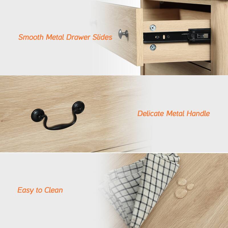 WAMPAT 3 Drawer Dresser for Bedroom, Dresser with Wide Chest, 31.5" White