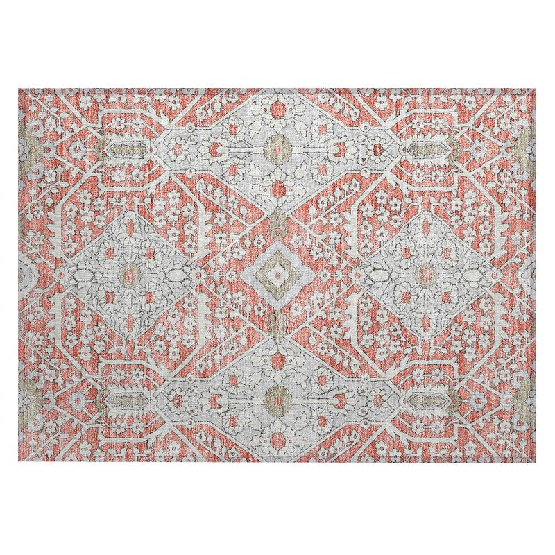 Machine Washable Indoor/ Outdoor Chantille Traditional Medallion Rug