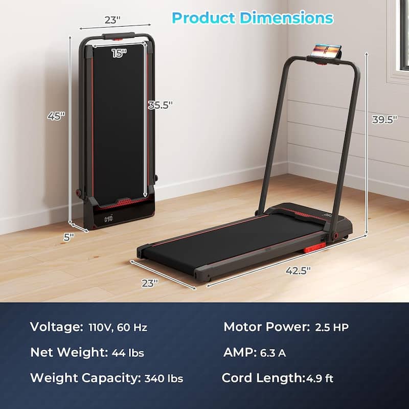3 in 1 Folding Treadmill Under Desk Walking Pad